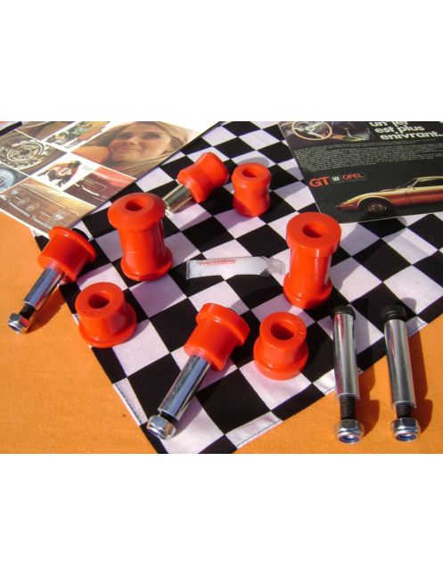 Rear Axle Bushings Set, PU - Sport Kit, red