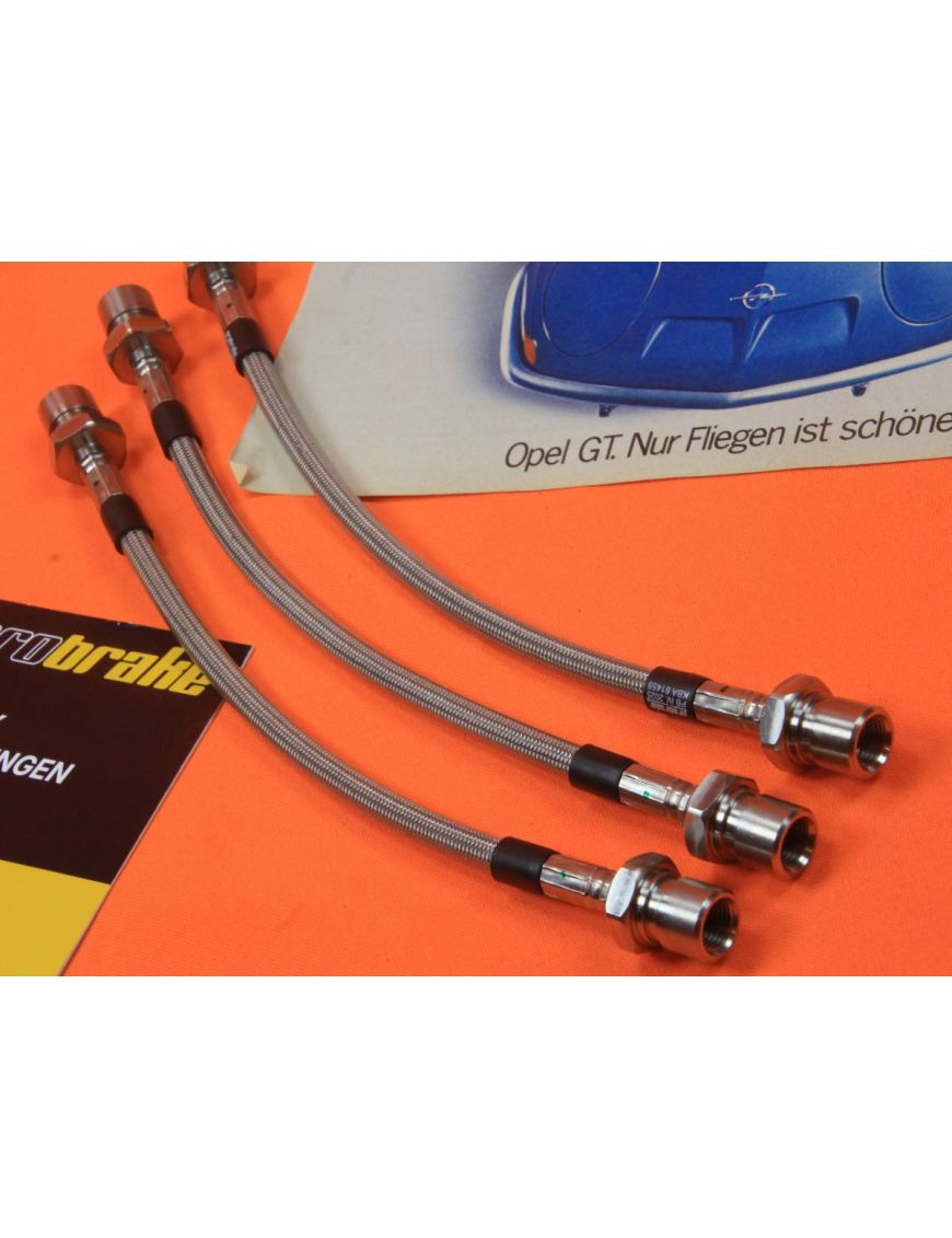 Opel GT / Kadett B Stahlflex Bremsschläuche 3er Set