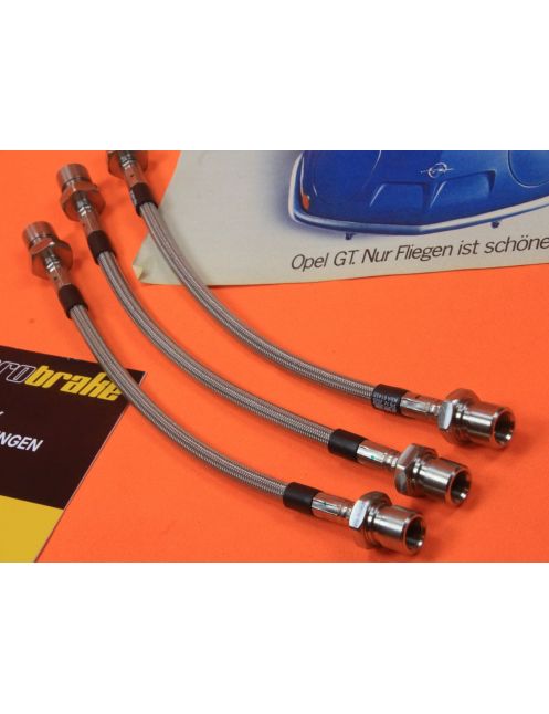 Opel GT / Kadett B Stahlflex Bremsschläuche 3er Set