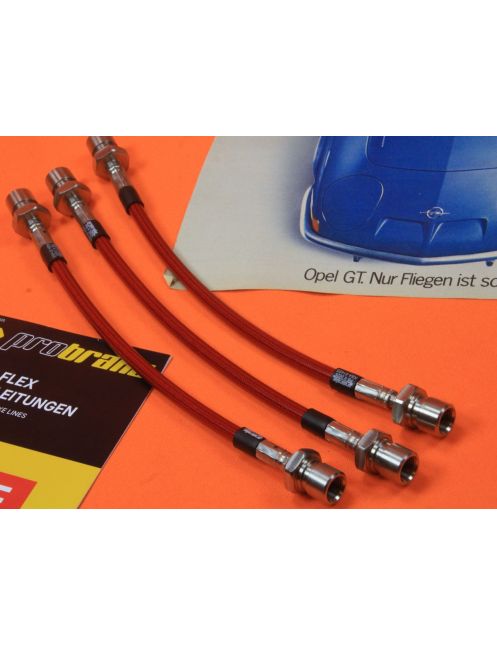 Opel GT / Kadett B Stahlflex Bremsschläuche 3er Set