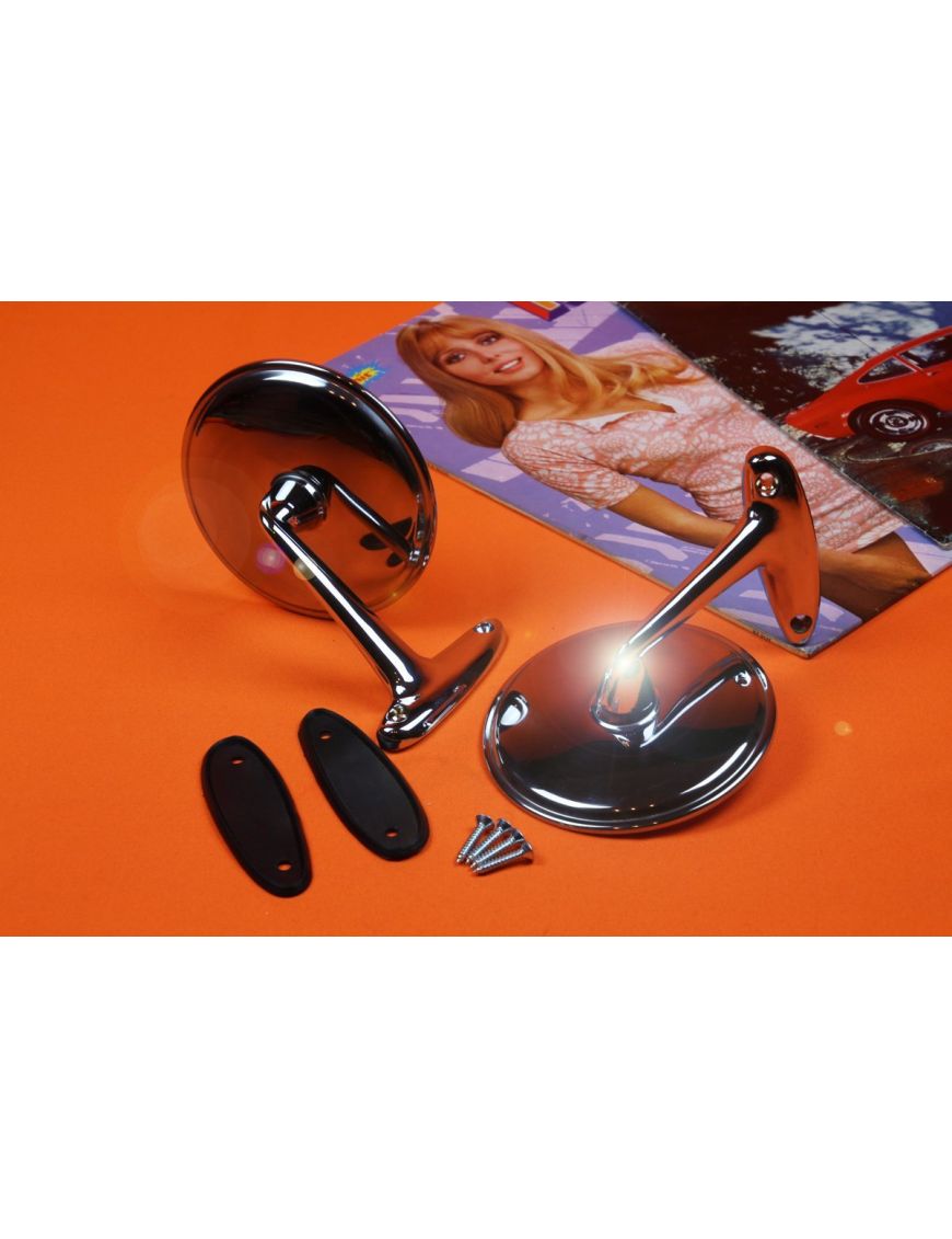 Chrome Door Mirrors Opel GT, Kadett B, Manta A Set of 2