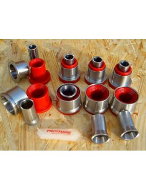 PU Bushings front with Sleeves, Opel GT, Kadett B red