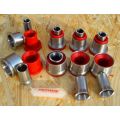 PU Bushings front with Sleeves, Opel GT, Kadett B red